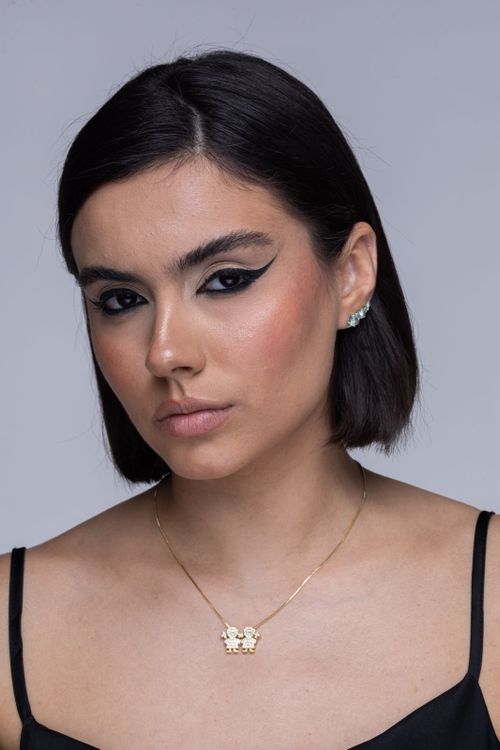 Trio De Brincos Zircônia Turmalina