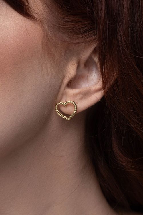 Brinco Coração Trançado