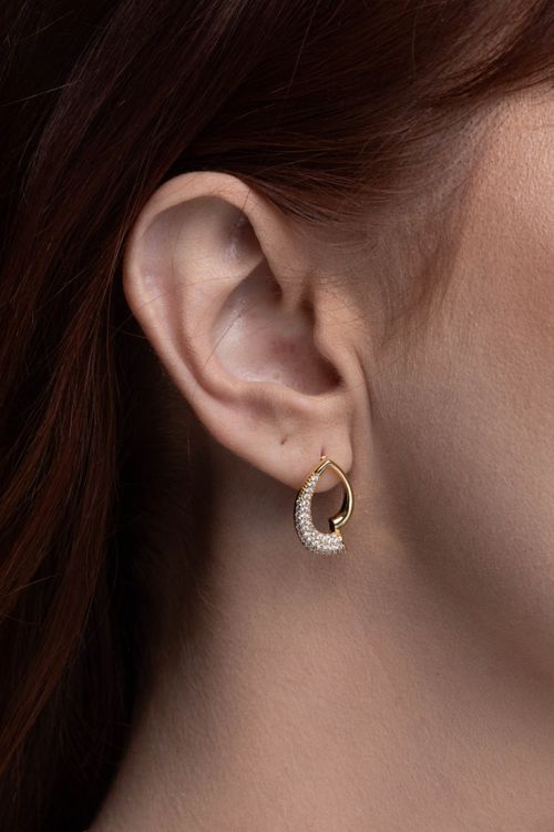 Brinco Gota Vazada Cravejada