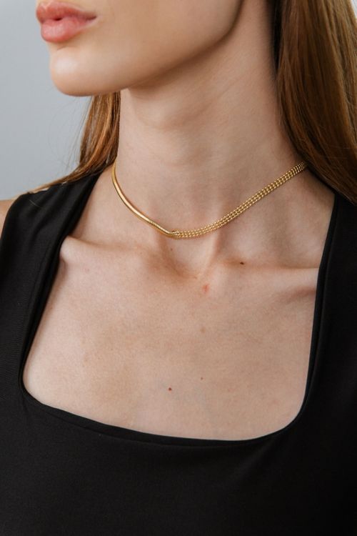 Choker Malha Duas Correntes