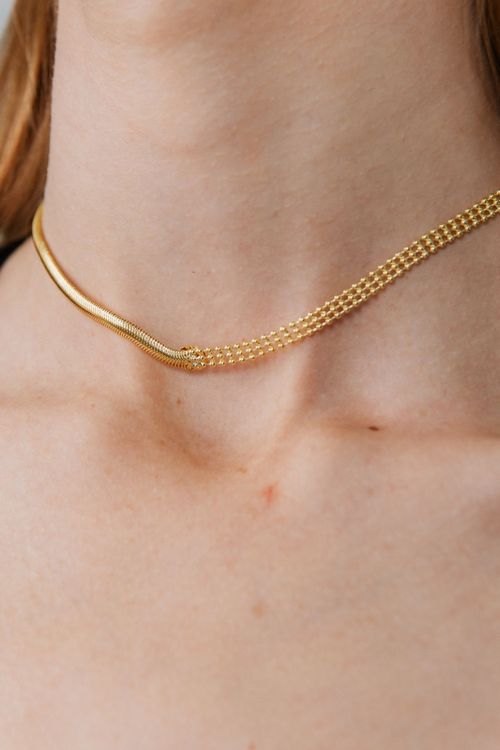 Choker Malha Duas Correntes