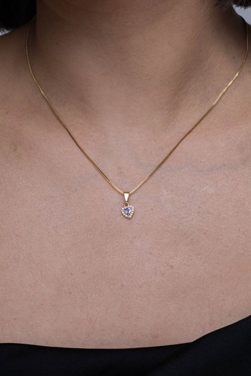 Colar Coração Lilás