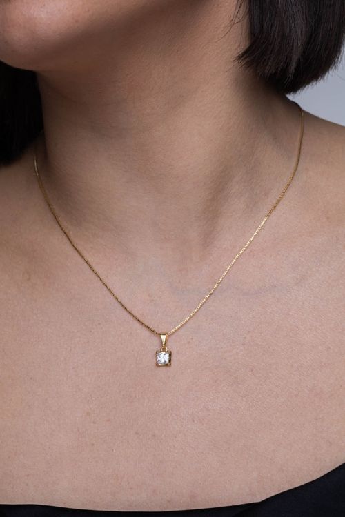 Colar Ponto De Luz Quadrado