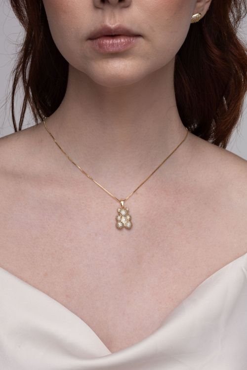 Colar Ursinho Cravejado