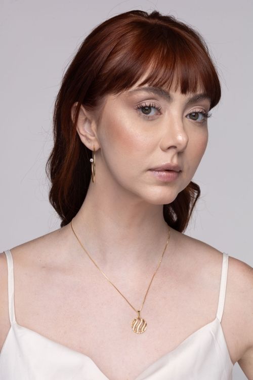 Colar Redondo Vazado Com Zircônia