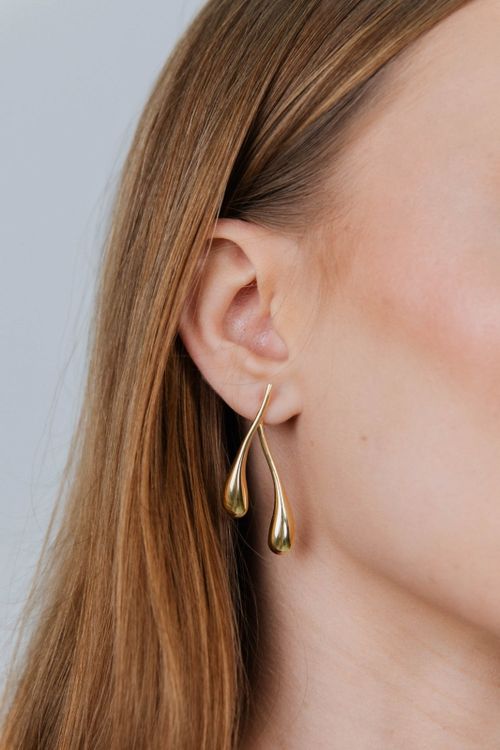 Brinco Duplo Gota Alongada