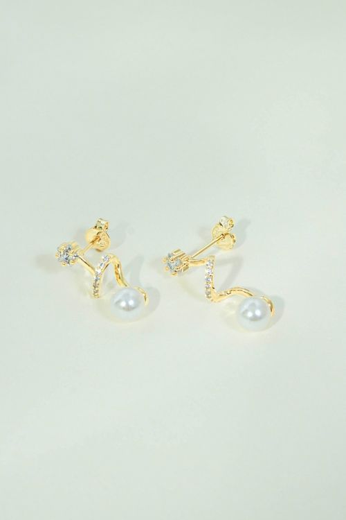 Brinco Zircônias E Pérola