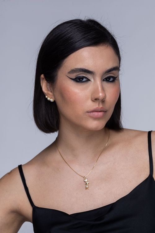 Trio De Brincos Cravejado Quadrado