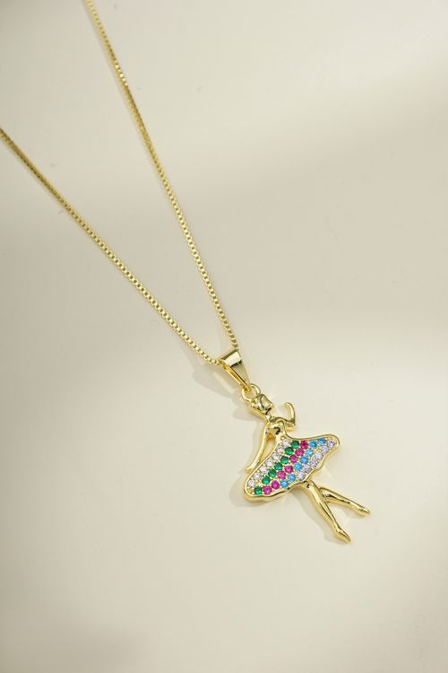 Colar Bailarina Cravejado Colorido