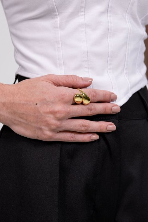 Anel Ajustável Gota Assimétrico