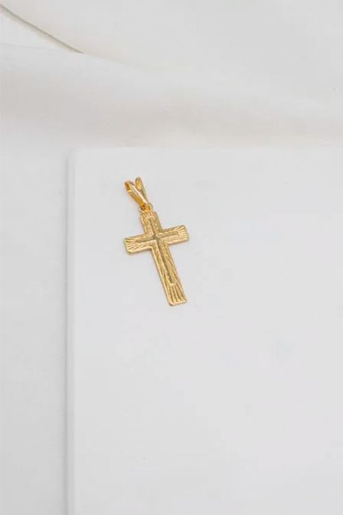 Pingente Crucifixo Com Detalhes Texturizado