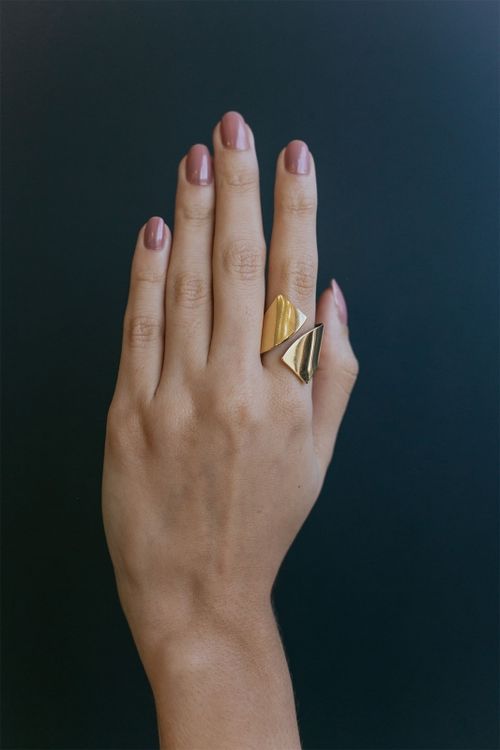 Anel Ajustável Vazado E Liso