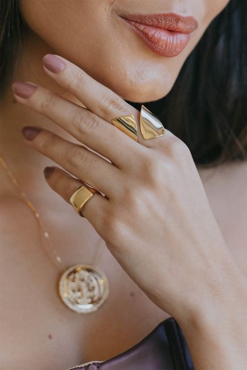 Anel Ajustável Vazado E Liso