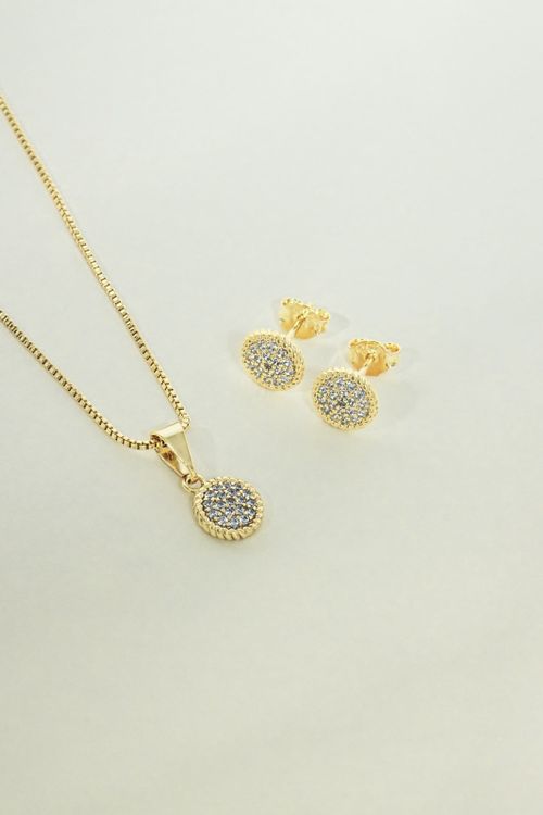 Conjunto Esfera Pequena Cravejada