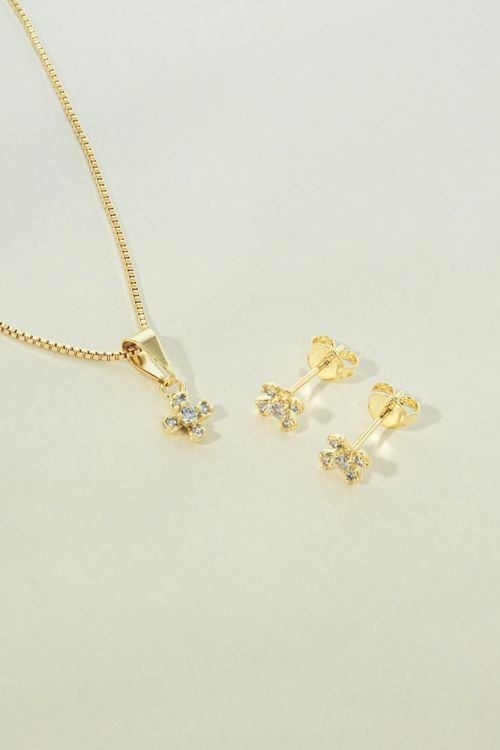 Conjunto Florzinha Com Zircônias