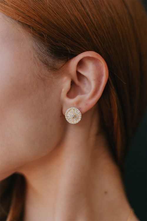 Brinco Pizza Cravejada Zircônia