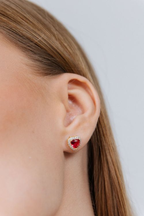 Conjunto Coração Rubi Cravejado