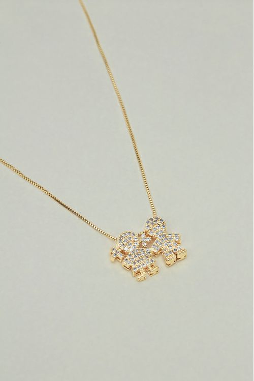 Colar Menina E Menino Cravejado Zircônias