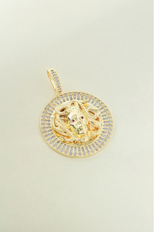 Pingente  Medusa 3d  Cravejado