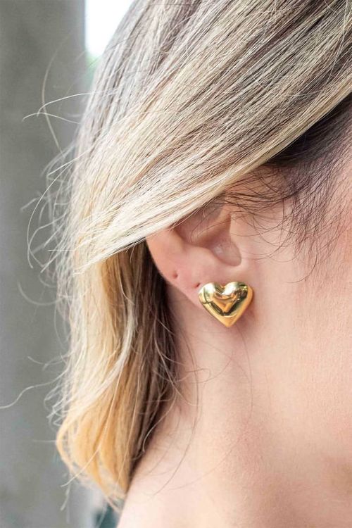 Brinco Coração Liso Médio