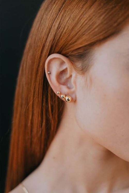 Trio De Brincos Bolinha Lisa