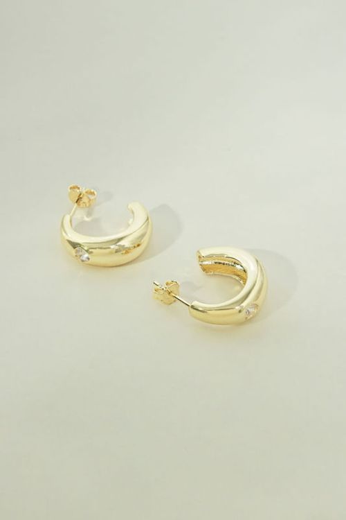 Brinco Argola Lisa com Zircônia Coração