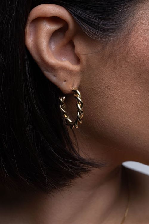 Brinco Argola Trançada Lisa