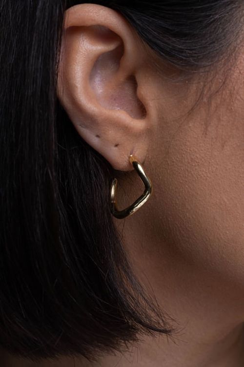 Brinco Argola Ondulada Liso