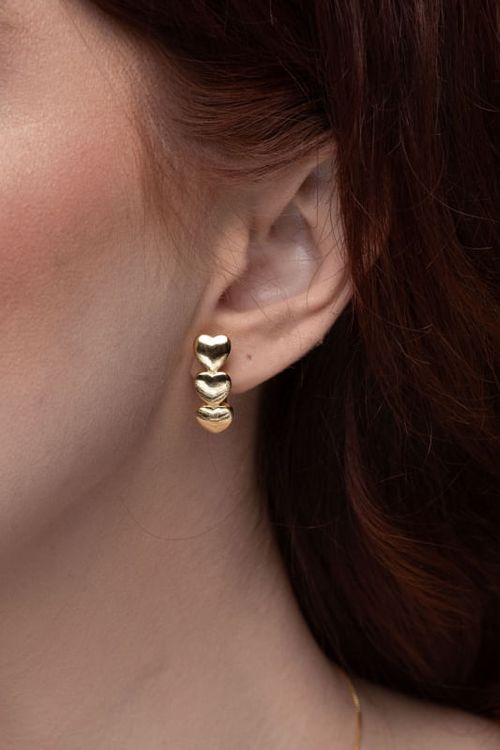 Brinco Argola Click Corações