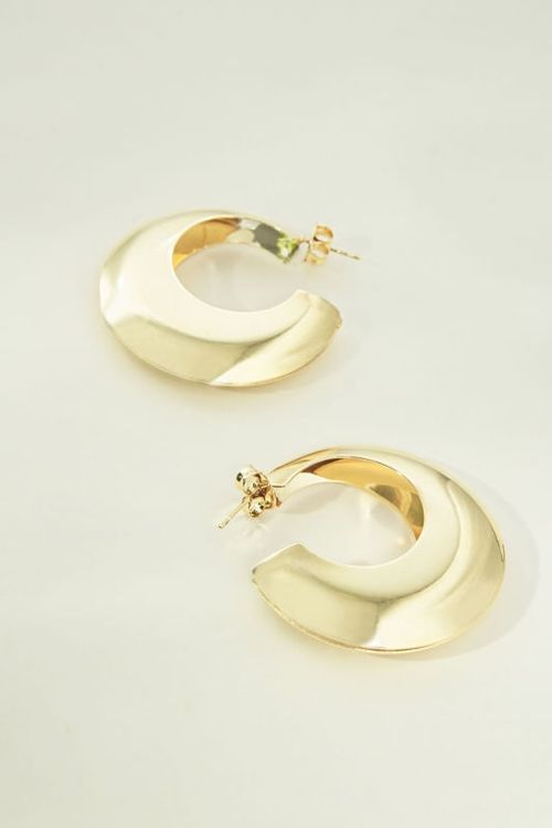 Brinco Argola Meia Lua Abaulada