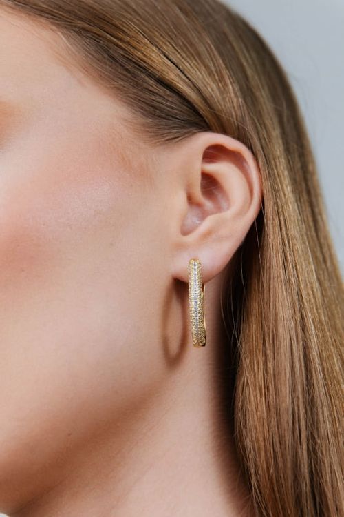 Brinco Argola Click Grande Cravejada