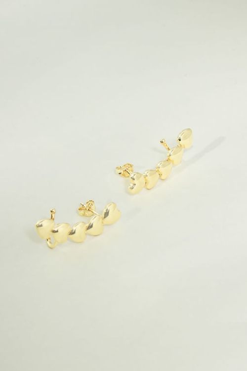 Brinco Ear Cuff Corações
