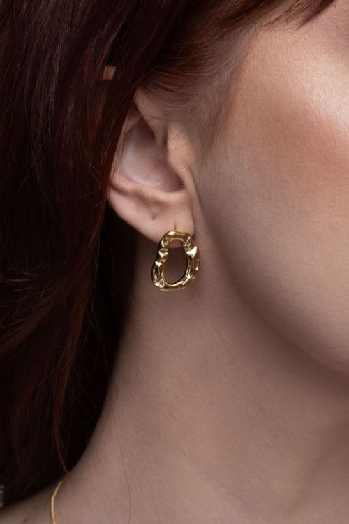 Brinco Orgânico Pequeno Amassado