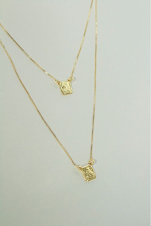 Escapulário Nossa Senhora E Sagrado Coração Veneziana 60 Cm