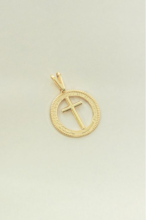 Pingente Cruz Redondo Vazado
