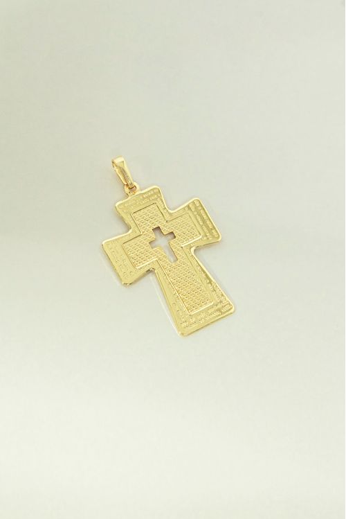 Pingente Pai Nosso Com Cruz Vazado