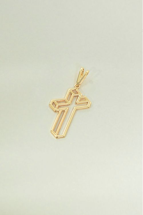 Pingente Cruz Vazado 3d