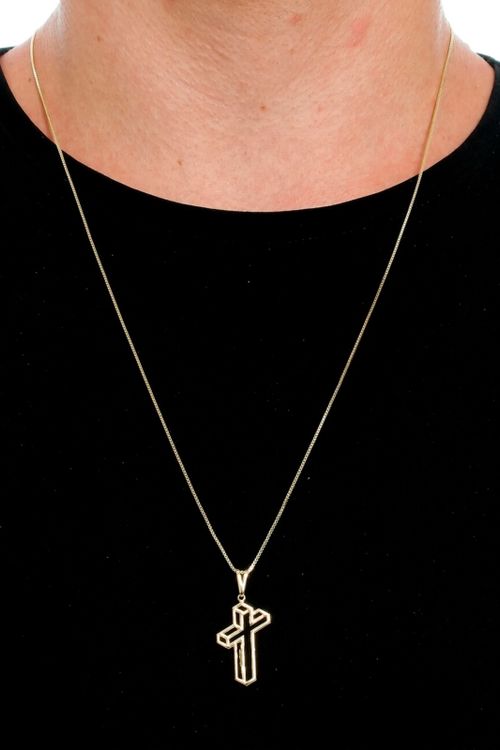 Pingente Cruz Vazado 3d