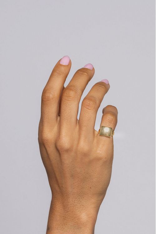 Anel Ajustável Liso Quadrado