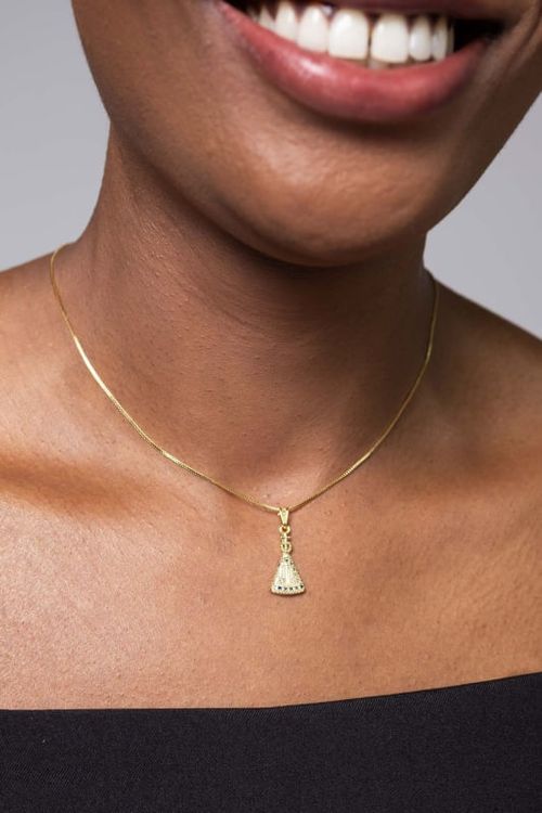 Colar Nossa Senhora Com Micro Zircônias
