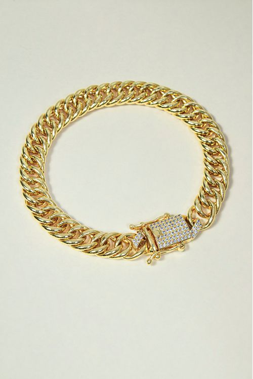 Pulseira Grumet Com Fecho Gaveta Cravejado