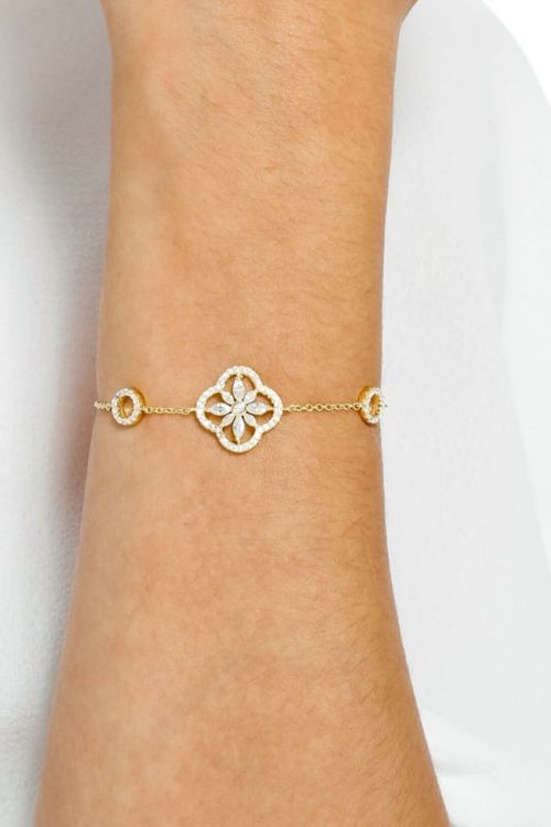 Pulseira Flor Navete Zircônia