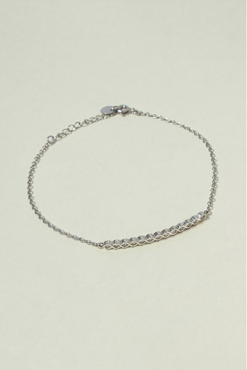 Pulseira Com Zircônias Ródio Branco