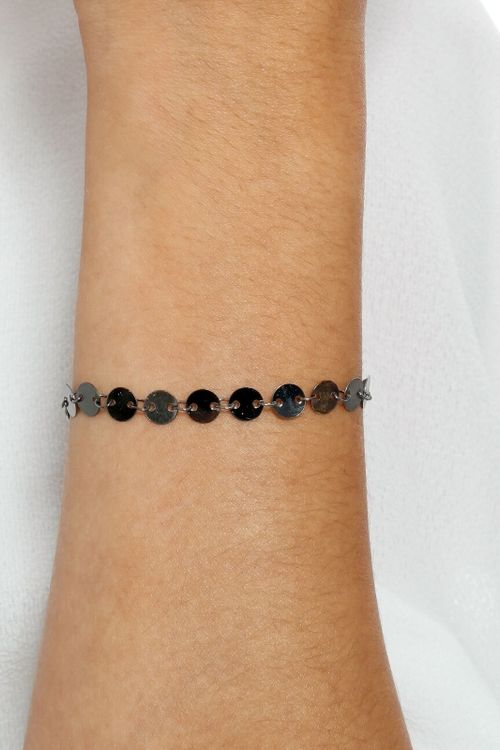 Pulseira Chapas Redondas Ródio Negro