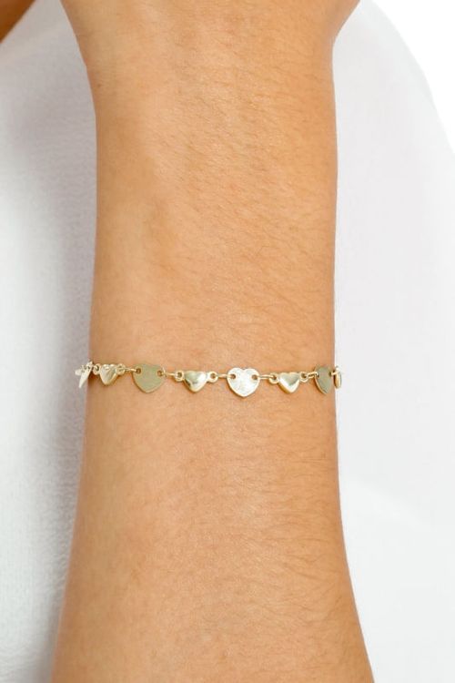 Pulseira Coração Chapas Lisas
