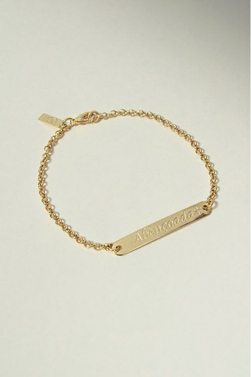 Pulseira Abençoada Placa Elo Português