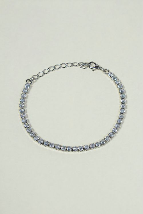 Pulseira Riviera Cristal Ródio Branco