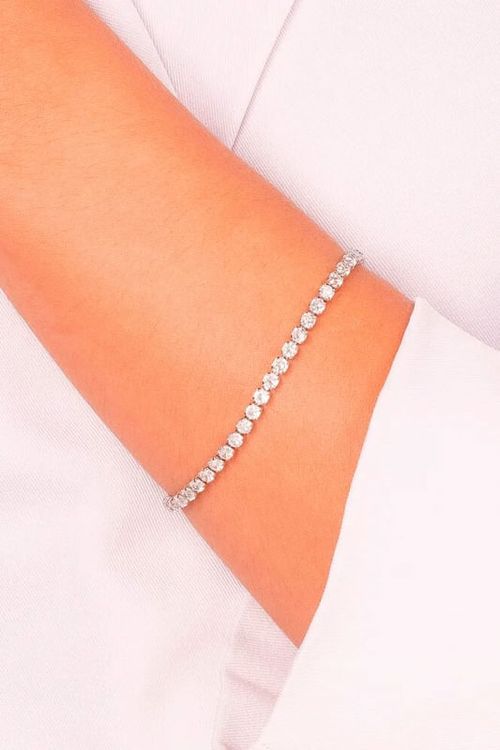 Pulseira Riviera Cristal Ródio Branco