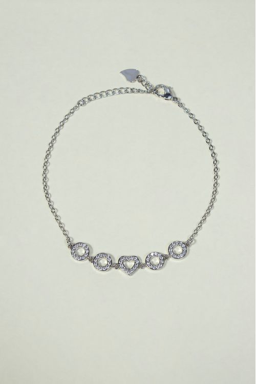 Pulseira Cravejada Ródio Branco