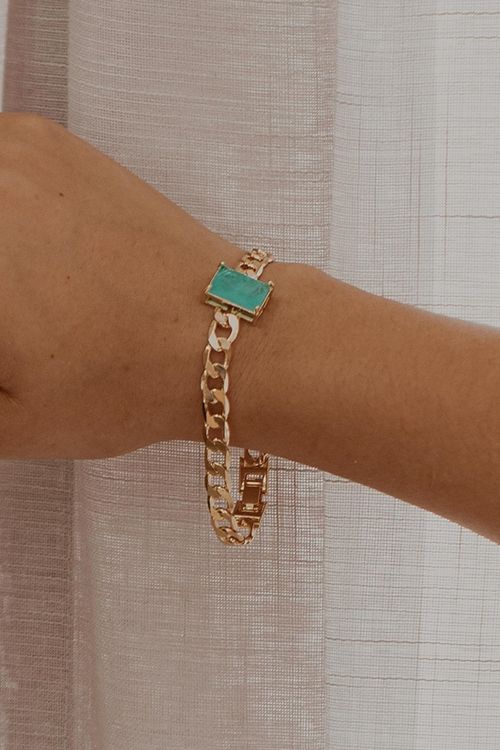 Pulseira Grumet com Pedra Turmalina